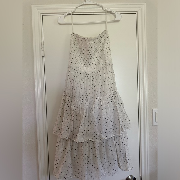 H&M smocked strapless flounced dress polka dot - Picture 4 of 6